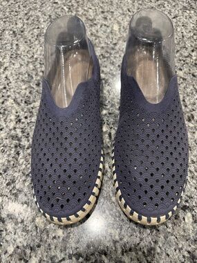 ILSE JACOBSEN TULIP SLIP-ON FLATS - Navy - size EUR 40 -size 9 - 9 1/2.